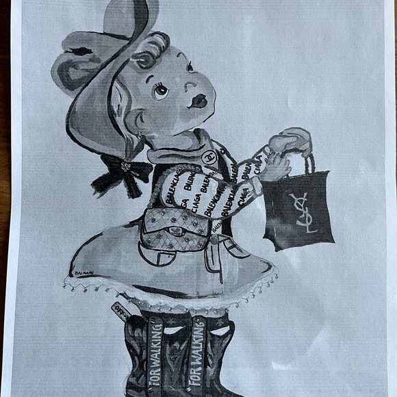 Charming Black and White Cowboy Art Print -Luxury Cowgirl 🎀🎀🤎 - Picture 5 of 6